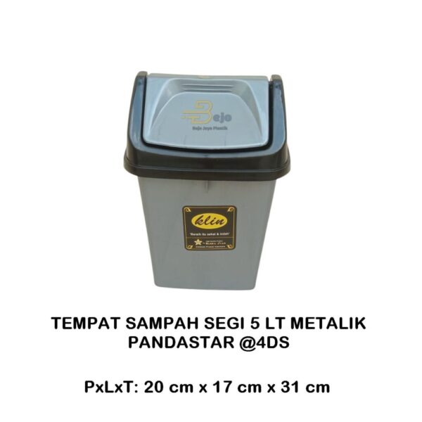 tempat sampah segi 5 liter metalik pandastar bjp