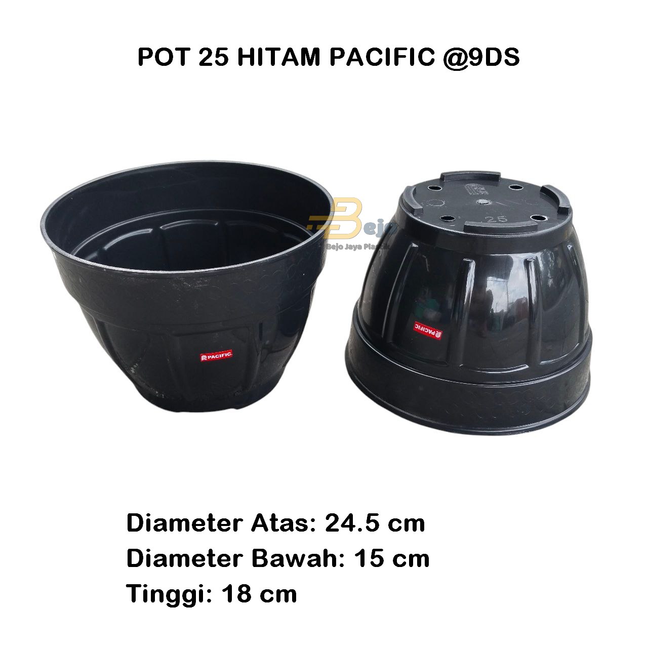 POT BUNGA 25 HITAM PACIFIC