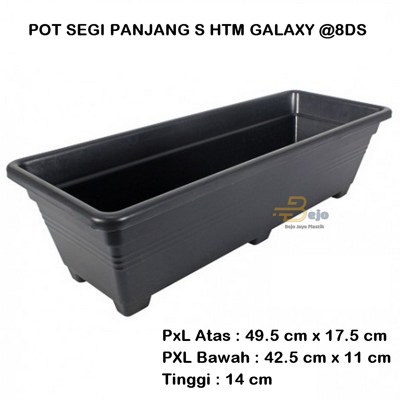 pot segi panjang s hitam galaxy