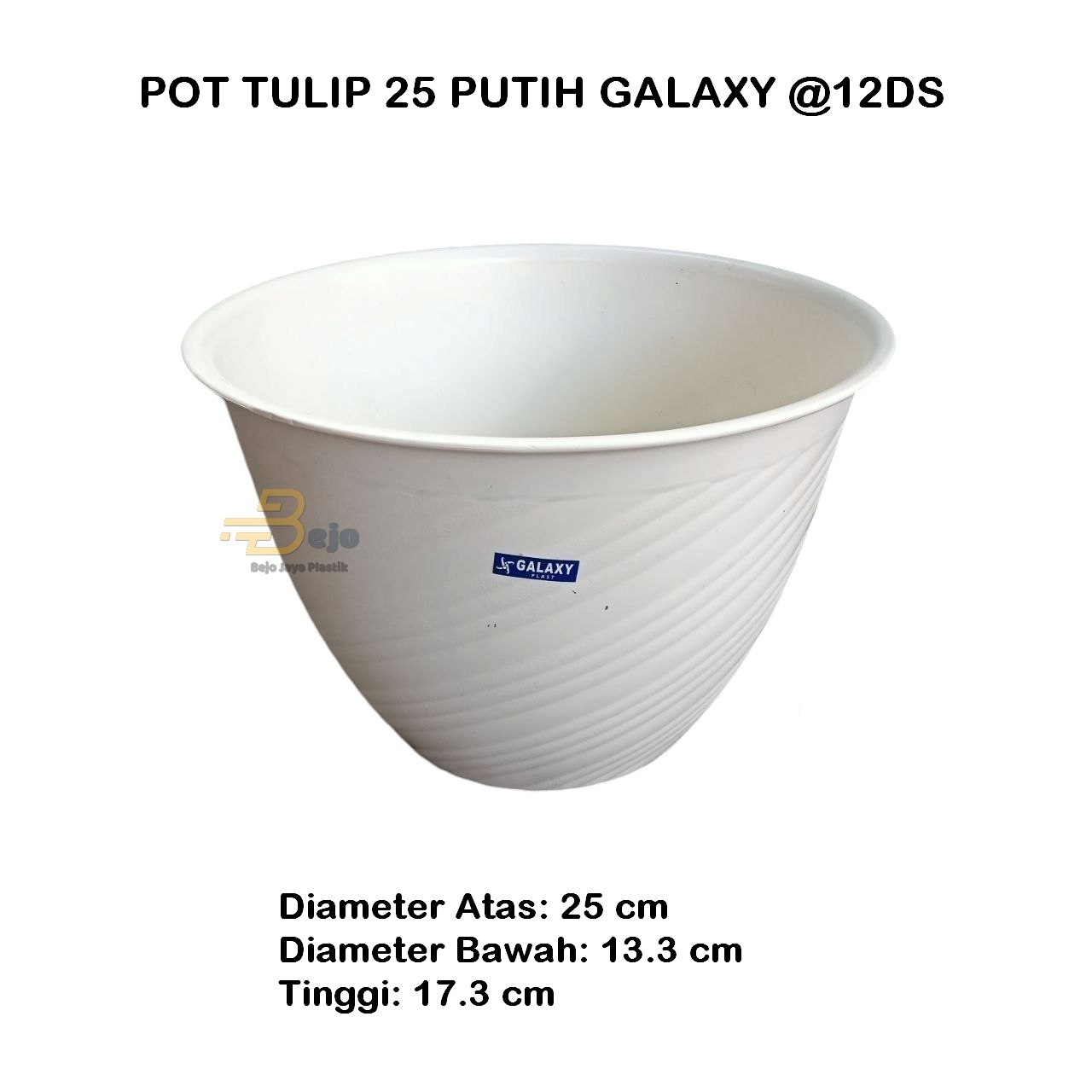 POT TULIP 25 PUTIH galaxyplast Bejo Jaya Plastik